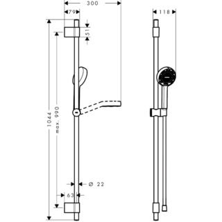 Hansgrohe Activera Select S Shower Set 95 2Jet Ecosmart With Shower Bar Varia 105 Cm - Image 5