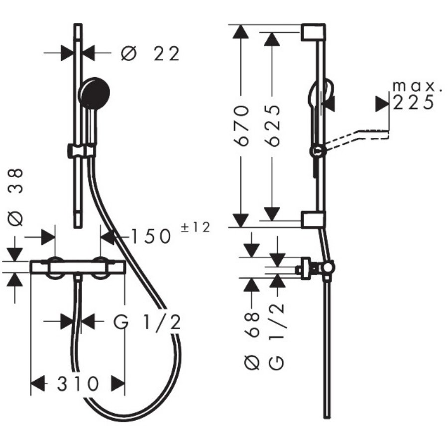 Hansgrohe Activera Select S 1-Outlet Shower Set - Image 5