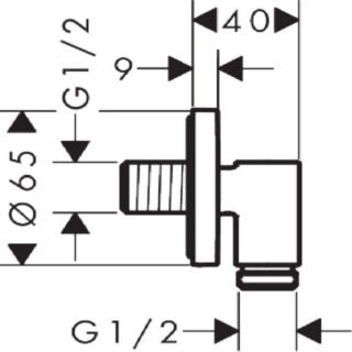Hansgrohe Fixfit Fine S Wall Outlet With Non-Return Valve - Image 5