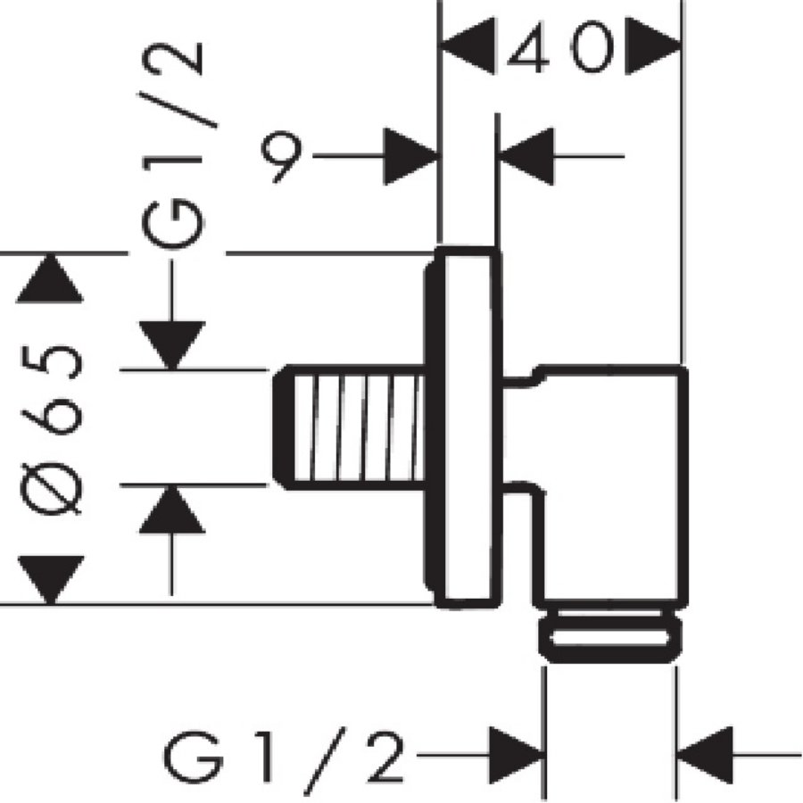 Hansgrohe Fixfit Fine S Wall Outlet With Non-Return Valve - Image 5
