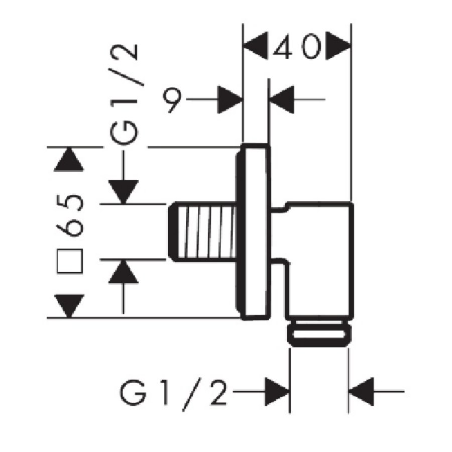 Hansgrohe Fixfit Fine E Wall Outlet With Non-Return Valve - Image 5