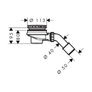 Hansgrohe Raindrain Staro Complete Set Waste Set For Shower Tray - Chrome - Image 4