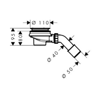Hansgrohe Raindrain Staro Basic Set For Waste Set For Shower Tray - Image 2