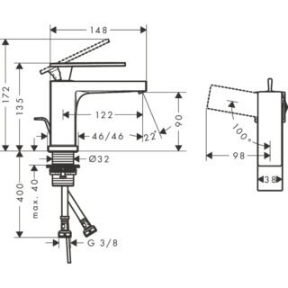 Hansgrohe Tecturis E Single Lever Basin Mixer 80 Coolstart With Pop-Up Waste Set - Image 2