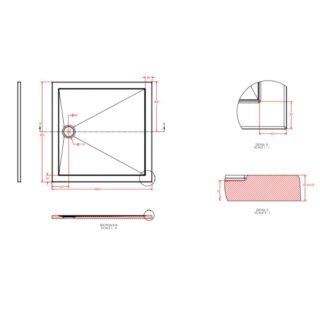 Eastbrook Corsair Square Shower Tray - White - Image 5