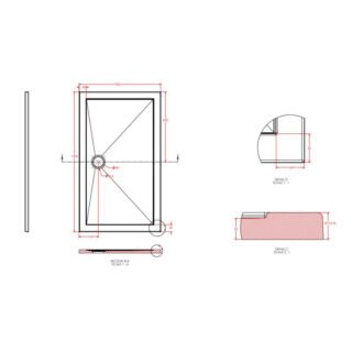 Eastbrook Corsair Rectangular Shower Tray - White - Image 10