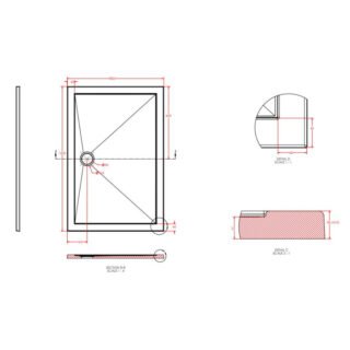 Eastbrook Corsair Rectangular Shower Tray - White - Image 12