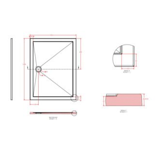 Eastbrook Corsair Rectangular Shower Tray - White - Image 13