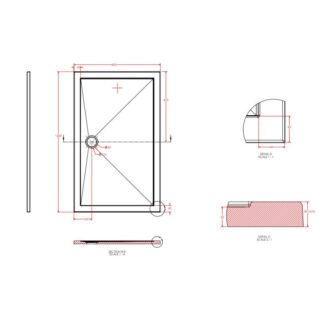 Eastbrook Corsair Rectangular Shower Tray - White - Image 15
