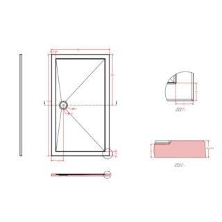 Eastbrook Corsair Rectangular Shower Tray - White - Image 18