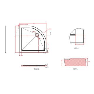 Eastbrook Corsair Quadrant Shower Tray - White - Image 2