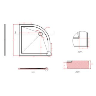 Eastbrook Corsair Quadrant Shower Tray - White - Image 3