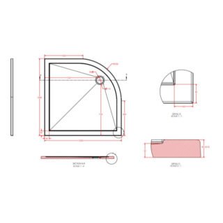 Eastbrook Corsair Quadrant Shower Tray - White - Image 4