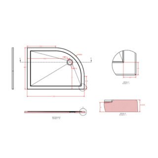 Eastbrook Corsair Offset Quadrant Shower Tray - White - Image 2
