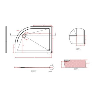 Eastbrook Corsair Offset Quadrant Shower Tray - White - Image 3
