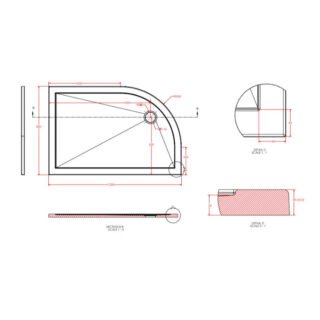 Eastbrook Corsair Offset Quadrant Shower Tray - White - Image 4