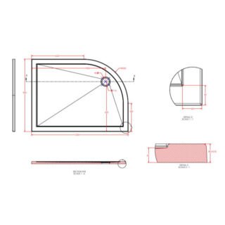 Eastbrook Corsair Offset Quadrant Shower Tray - White - Image 6