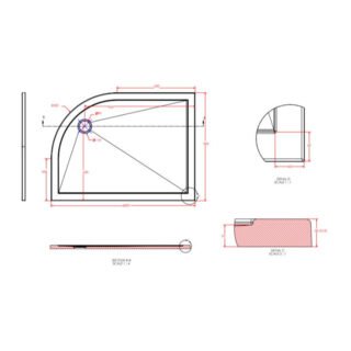 Eastbrook Corsair Offset Quadrant Shower Tray - White - Image 7