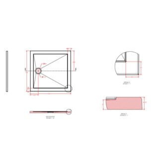 Eastbrook Corsair Anti-Slip Square Shower Tray - White - Image 4