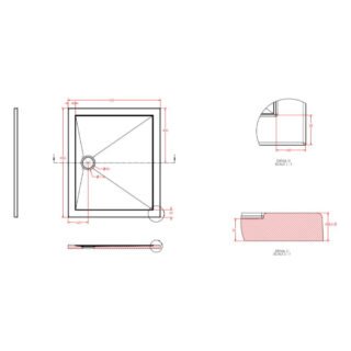 Eastbrook Corsair Anti-Slip Rectangular Shower Tray - White - Image 3