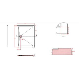 Eastbrook Corsair Anti-Slip Rectangular Shower Tray - White - Image 5