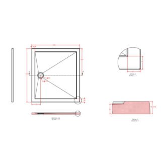 Eastbrook Corsair Anti-Slip Rectangular Shower Tray - White - Image 6