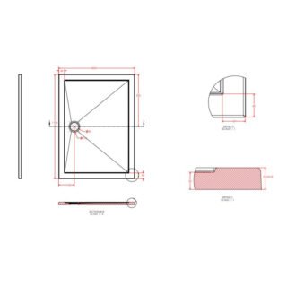 Eastbrook Corsair Anti-Slip Rectangular Shower Tray - White - Image 7