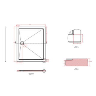 Eastbrook Corsair Anti-Slip Rectangular Shower Tray - White - Image 8