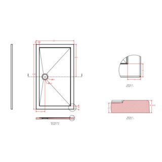 Eastbrook Corsair Anti-Slip Rectangular Shower Tray - White - Image 9