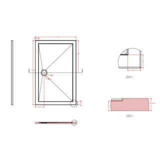 Eastbrook Corsair Anti-Slip Rectangular Shower Tray - White - Image 10