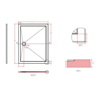 Eastbrook Corsair Anti-Slip Rectangular Shower Tray - White - Image 12