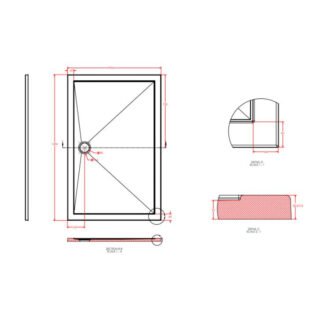 Eastbrook Corsair Anti-Slip Rectangular Shower Tray - White - Image 14