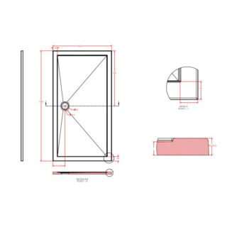 Eastbrook Corsair Anti-Slip Rectangular Shower Tray - White - Image 15
