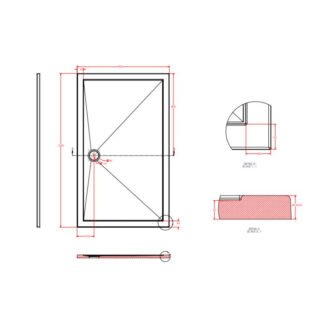 Eastbrook Corsair Anti-Slip Rectangular Shower Tray - White - Image 17