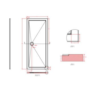 Eastbrook Corsair Anti-Slip Rectangular Shower Tray - White - Image 18