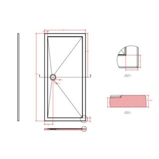 Eastbrook Corsair Anti-Slip Rectangular Shower Tray - White - Image 19
