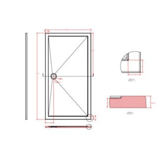 Eastbrook Corsair Anti-Slip Rectangular Shower Tray - White - Image 20