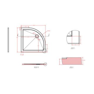 Eastbrook Corsair Anti-Slip Quadrant Shower Tray - White - Image 4