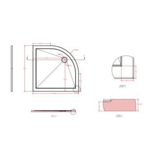 Eastbrook Corsair Anti-Slip Quadrant Shower Tray - White - Image 5