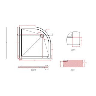 Eastbrook Corsair Anti-Slip Quadrant Shower Tray - White - Image 6