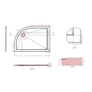 Eastbrook Corsair Anti-Slip Offset Quadrant Shower Tray - White - Image 5