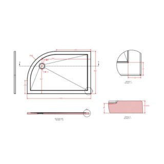Eastbrook Corsair Anti-Slip Offset Quadrant Shower Tray - White - Image 7