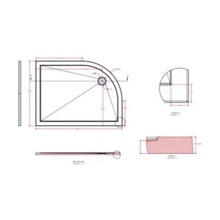 Eastbrook Corsair Anti-Slip Offset Quadrant Shower Tray - White - Image 9