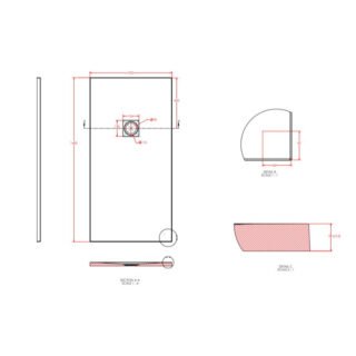 Eastbrook Crossland Rectangular Shower Tray - Black - Image 8