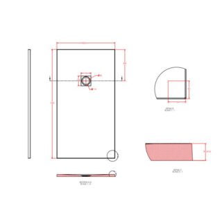 Eastbrook Crossland Rectangular Shower Tray - Black - Image 11