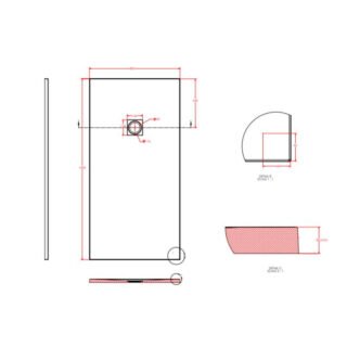 Eastbrook Crossland Rectangular Shower Tray - Black - Image 14
