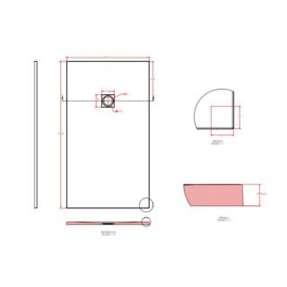 Eastbrook Crossland Rectangular Shower Tray - Black - Image 15