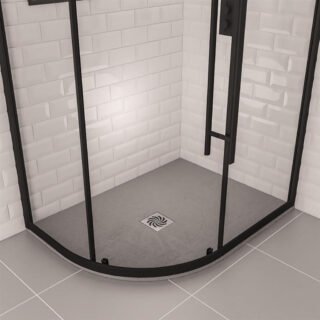 Eastbrook Crossland Offset Quadrant Shower Tray - 1200mm X 900mm - Grey - Image 2