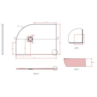 Eastbrook Crossland Offset Quadrant Shower Tray - 1200mm X 900mm - Black - Image 5