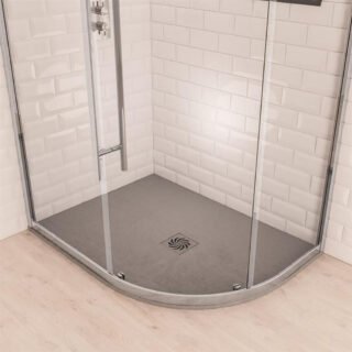 Eastbrook Crossland Offset Quadrant Shower Tray - 1200mm X 900mm - Grey - Image 3